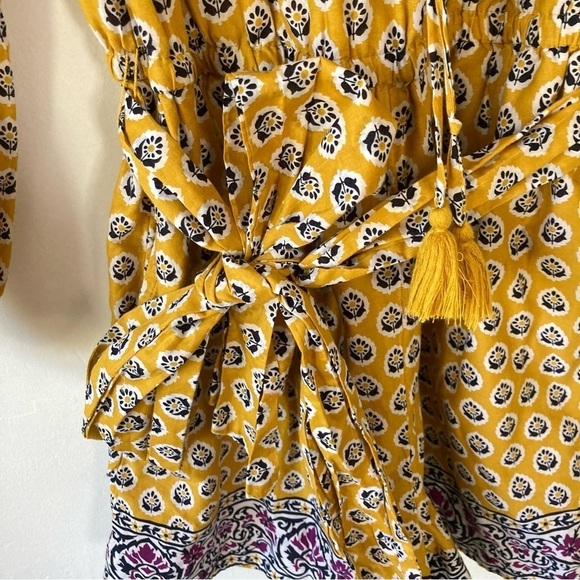 J. Crew Point Sur Romper Summer Paisley Yellow Size 4 - Picture 8 of 11